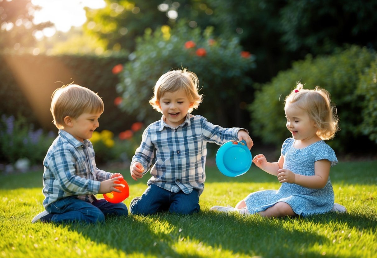 Um retrato de família das crianças de Kurt Warner brincando em um jardim iluminado pelo sol