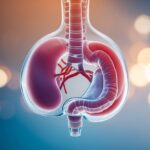 Um piloro claro e aberto em uma ilustração médica